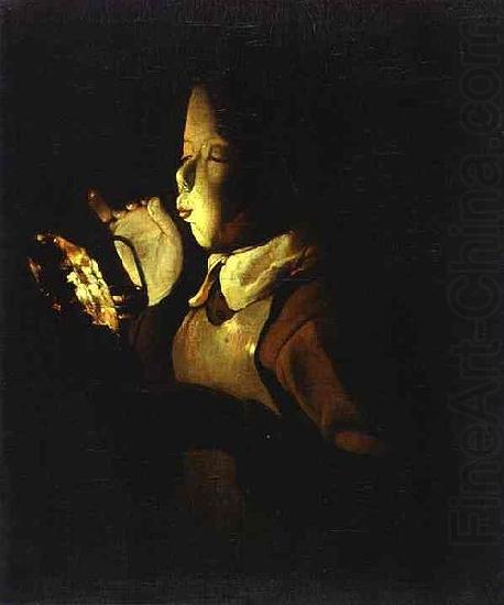 Boy Blowing at Lamp, Georges de La Tour